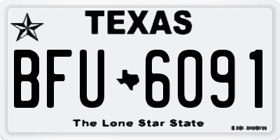 TX license plate BFU6091