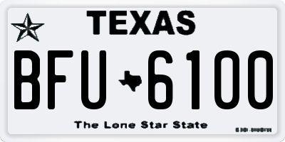 TX license plate BFU6100