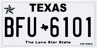 TX license plate BFU6101