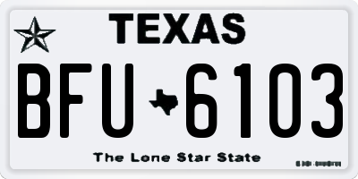 TX license plate BFU6103