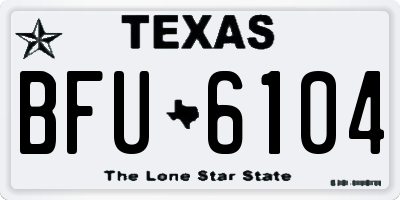 TX license plate BFU6104