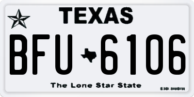 TX license plate BFU6106