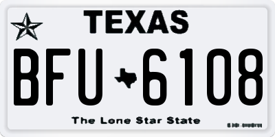 TX license plate BFU6108