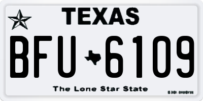 TX license plate BFU6109