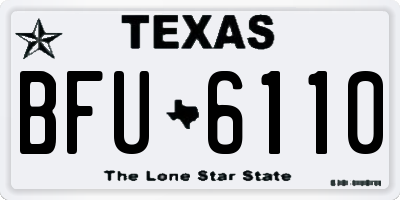 TX license plate BFU6110