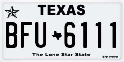 TX license plate BFU6111