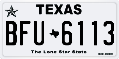 TX license plate BFU6113