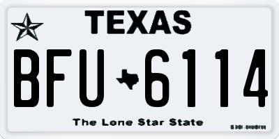 TX license plate BFU6114