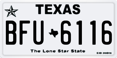 TX license plate BFU6116