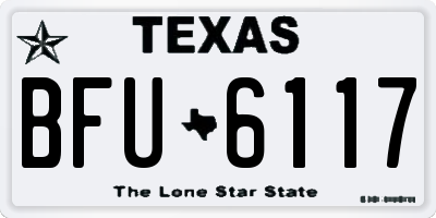 TX license plate BFU6117