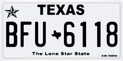 TX license plate BFU6118