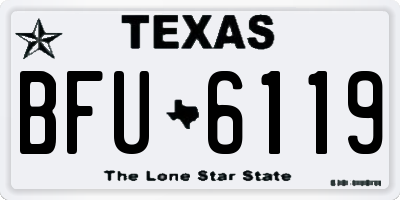 TX license plate BFU6119