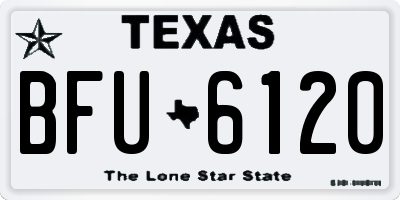 TX license plate BFU6120