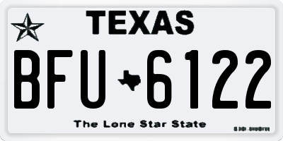 TX license plate BFU6122