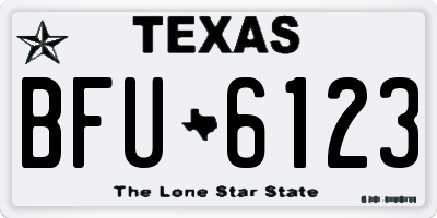 TX license plate BFU6123