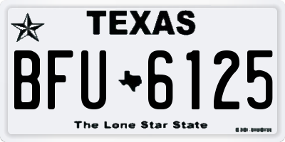 TX license plate BFU6125