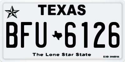 TX license plate BFU6126