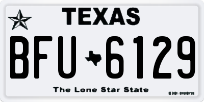 TX license plate BFU6129