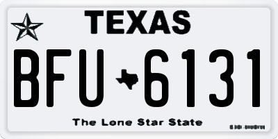 TX license plate BFU6131