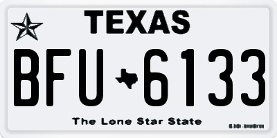 TX license plate BFU6133