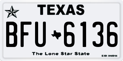 TX license plate BFU6136