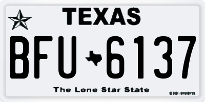TX license plate BFU6137