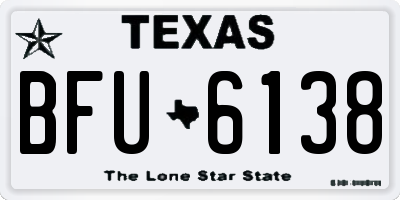 TX license plate BFU6138