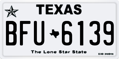 TX license plate BFU6139