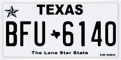 TX license plate BFU6140