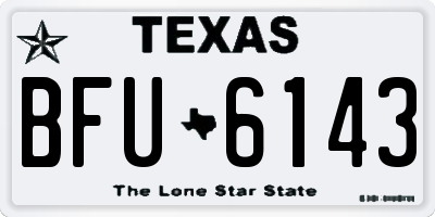TX license plate BFU6143
