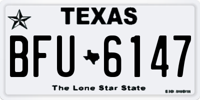 TX license plate BFU6147