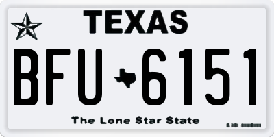 TX license plate BFU6151