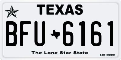 TX license plate BFU6161