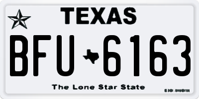 TX license plate BFU6163