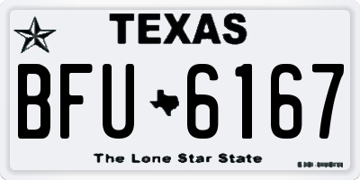 TX license plate BFU6167