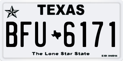 TX license plate BFU6171