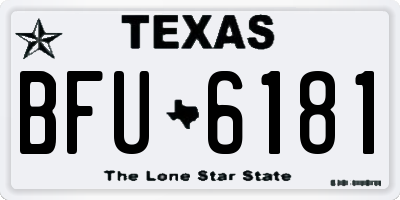 TX license plate BFU6181