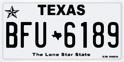 TX license plate BFU6189