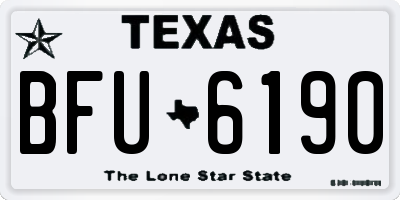 TX license plate BFU6190