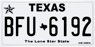 TX license plate BFU6192