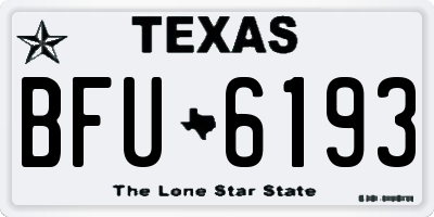 TX license plate BFU6193