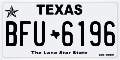 TX license plate BFU6196