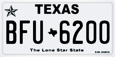 TX license plate BFU6200