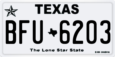 TX license plate BFU6203