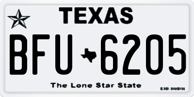 TX license plate BFU6205