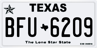 TX license plate BFU6209