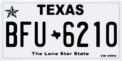 TX license plate BFU6210