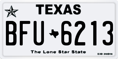 TX license plate BFU6213
