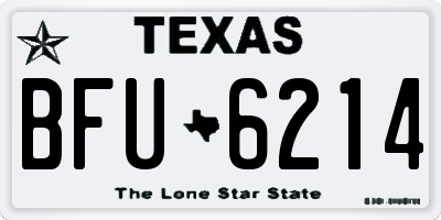 TX license plate BFU6214