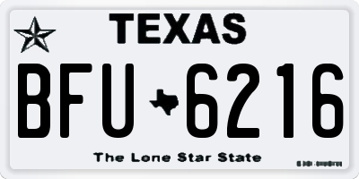 TX license plate BFU6216